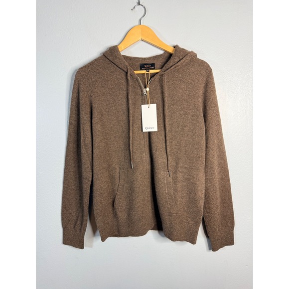 Quince Jackets & Blazers - Quince Mongolian Cashmere Full-Zip Hoodie Medium Brown NWT